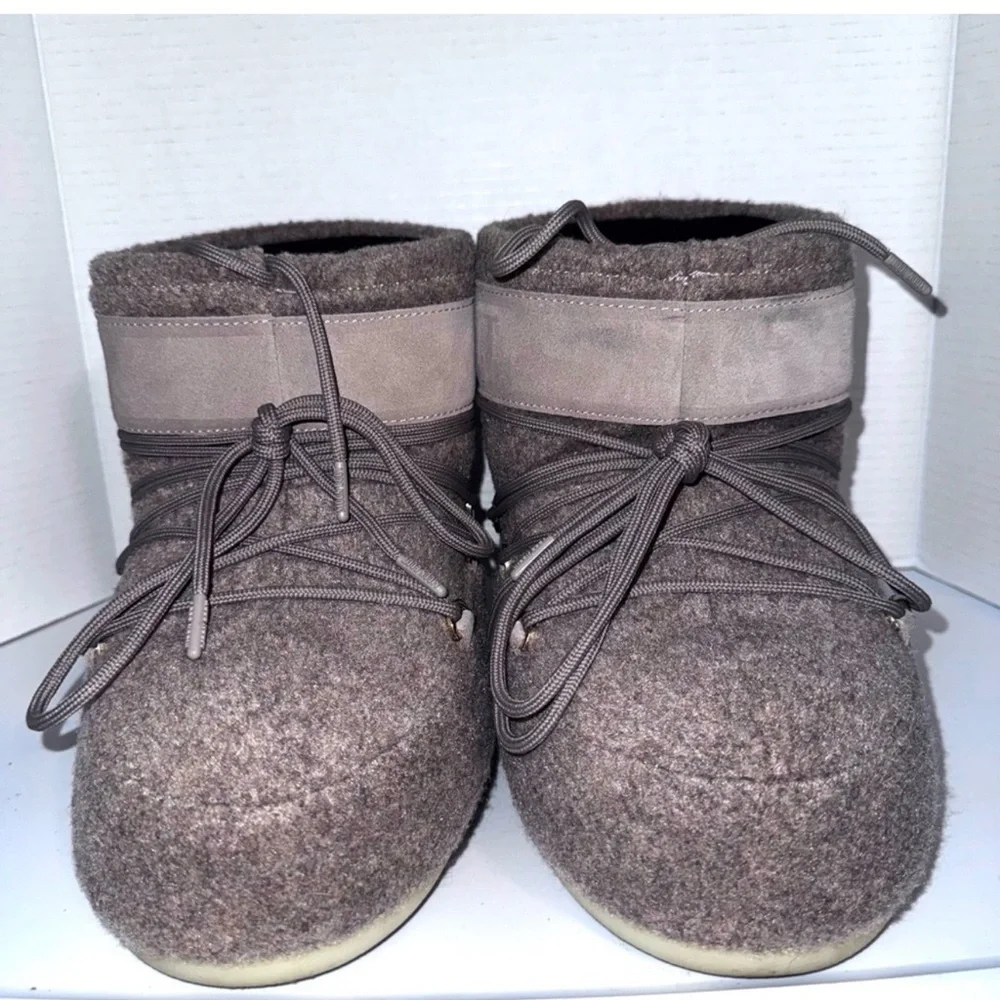Moon Boot Icon Low Sand Brown Felt Snow Boots 10-11.5US